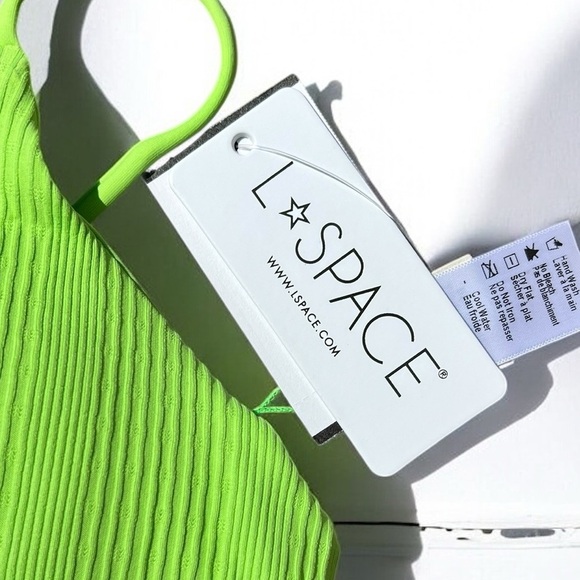 🌻L*Space Winnie Cucumber Green Pointelle Rib Bikini Top Size Large $114 Retail - Picture 8 of 10